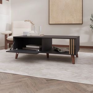 Table basse Wengue à ouverture latérale avec rangement ouvert - Product Image 2