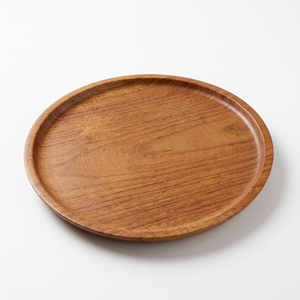 Plateau rond en teck massif de qualité alimentaire, fait main, ustensile de cuisine en bois, vaisselle de table balinaise haut de gamme - Product Image 1
