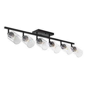 Kit di illuminazione a binario nero a 5 luci, applique da parete per bagno e luci orientabili a soffitto per cucina - Product Image 1