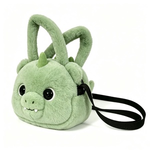 Sac à bandoulière personnalisé en forme de dinosaure de dessin animé, peluche pour enfants sur le thème des animaux, sac à bandoulière en peluche dinosaure - Product Image 1