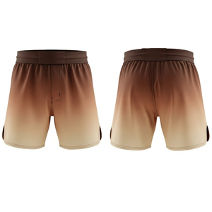 Pantalones Cortos de Boxeo OEM en Degradado Marrón Oscuro, 100% Algodón, Impresión Digital, Logotipo Personalizado, Elásticos, Transpirables, de Secado Rápido, para Artes Marciales - Product Image 4