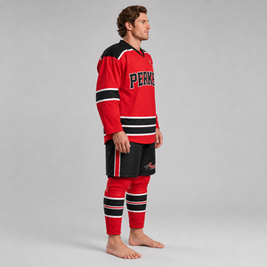 Ensemble maillot et pantalon de haute qualité, conçu avec un tissu haute performance pour l'entraînement et les matchs de hockey sur glace en club. - Product Image 4