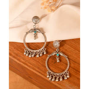 Boucles d'oreilles fines en forme de cercle Meera Jaipur Firoza Chand Bali - Product Image 2