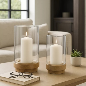 Classic Design Metal Hurricane Candle Holder Aluminum Base Decorative Candle Stand for <b>Table</b> Christmas Home Decor Customization - Product Image 5