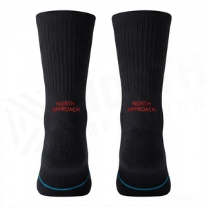 NORTH APPROACH Crew <b>Socks</b> <b>Black</b> Breathable Running <b>Socks</b> for Adults Summer Season - Product Image 2