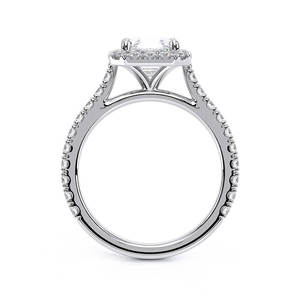 10K White Gold Asscher Cut Lab Grown Diamond Halo Engagement <b>Ring</b> 1.5 CT IGI Certified Rhodium Plated Women's Wedding - Product Image 6
