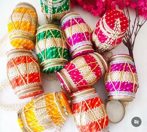 Indian Handcrafted Dholak <b>Gift</b> <b>Boxes</b> for Wedding Favors Return <b>Gift</b> Potli Bags for Haldi Mehndi Sangeet Wedding Party Favors - Product Image 1