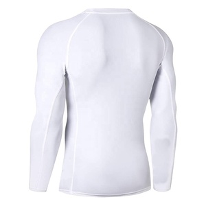 Chemise de compression à manches longues pour homme, rouge, 100% polyester, séchage rapide, pour l'entraînement BJJ Jiu Jitsu - Product Image 4