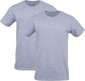 T-shirt à manches courtes pour homme, col rond, coupe classique, uni violet, décontracté, en jersey de coton tricoté - Product Image 5