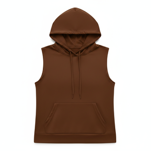 Washed Solid Winter Blank Oversized Heavyweight Fleece Double Layer Zipper <b>Jumper</b> Hoodie Gym Sleeveless <b>Pullover</b> tank Top Vest - Product Image 2