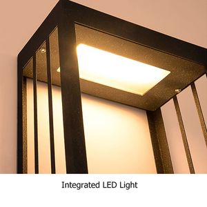 Lampade da parete per esterni a LED moderne da 26 pollici montate a filo con Design cuboide a strati - Product Image 5