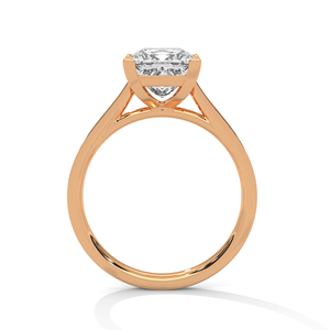 Brilliant Princess Cut Lab Grown <b>Diamond</b> Solitaire <b>Ring</b> Newly Designed 14k Solid Rose Gold Jewelry Available At Wholesale Price - Product Image 3