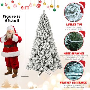 Albero di Natale Artificiale Pre-Illuminato da 2,7 m, Abete in PVC con Effetto Neve e 650 Luci - Product Image 4