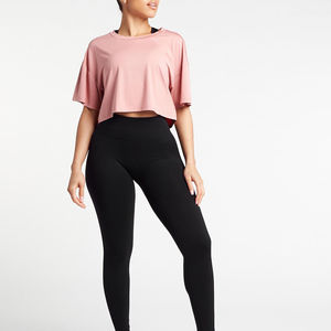 T-shirt court pour femme, 100% coton, respirant, écologique, séchage rapide, anti-boulochage, idéal pour la gym, personnalisable avec logo – Nouvelle collection été, vente flash - Product Image 4