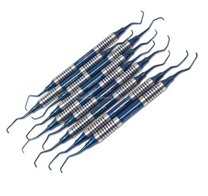 ชุดเครื่องมือขูดหินปูน Medivolve Blue Gracey Curettes 9 ชิ้น ผลิตจากเหล็กกล้าไร้สนิมแบบกลวงจากเยอรมนี สำหรับงานทันตกรรม ปลายสองด้าน ระดับมืออาชีพ สำหรับโรงพยาบาล - Product Image 6