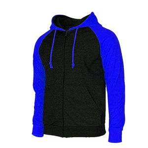 Men's Hooded Zipper Sweatshirt Color Blocking Raglan Sleeve Regular Fit Casual Knitted Fleece Anti-Shrink OEM Service Autumn - Product Image 2