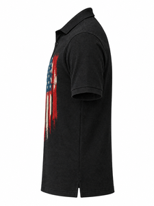 Polo pour homme 100% coton, col montant, manches courtes, motif imprimé, tricoté, coupe classique, vêtement décontracté - Product Image 1