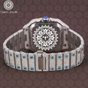 Montre de luxe Charm_Jewells en acier inoxydable, boîtier 40 mm, mouvement mécanique analogique, pour homme, style vintage, accents de diamants, 10 bars - Product Image 3