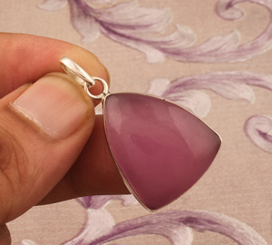 Vente en gros de bijoux en jade lavande faits à la main pour femmes, pendentif bohème tendance en argent 925, qualité supérieure, pierre précieuse authentique - Product Image 5