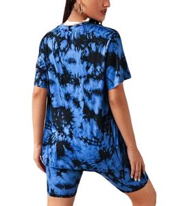 Ensemble d'été décontracté pour femme en tissu respirant à manches courtes, confortable, léger, tendance, motif tie-dye - Product Image 2