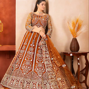 Latest Women Traditional Diwali Wedding Party Festival Wear Butterfly Net <b>Material</b> Lehenga Choli <b>Sequins</b> Embroidery Recycled - Product Image 1