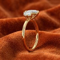 18K altın kaplama armut Moissanite nişan yüzüğü moissanite elmas gelin takı kadınlar abd lüks bant