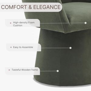 Sedia da pranzo girevole moderna accento poltrona <span class=keywords><strong>per</strong></span> scrivania sala da pranzo vanità camera da letto soggiorno lettura verde - Product Image 5