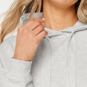 Hoodie streetwear personnalisé brodé, à épaules tombantes, pour femmes, fournisseur direct d'usine, sweat-shirts oversize pour femmes - Product Image 3