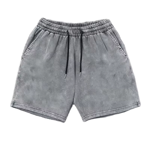Men's 100% Cotton Washed Vintage Street Shorts Adjustable Drawstring Waist Pockets Breathable Quick Dry Eco-Friendly Loose Fit - Product Image 1