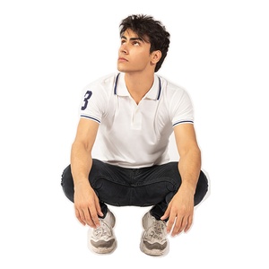 Polo pour hommes personnalisé 200gsm polyester coton uniforme d'entreprise de haute qualité avec logo de broderie imprimé - Product Image 6