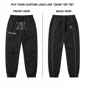 <b>Mens</b> Windbreaker Pants Premium 120 GSM Cotton Fabric Cargo Jogger <b>Elastic</b> Cuffs Outdoor Lightweight Reversible <b>Trousers</b> - Product Image 1