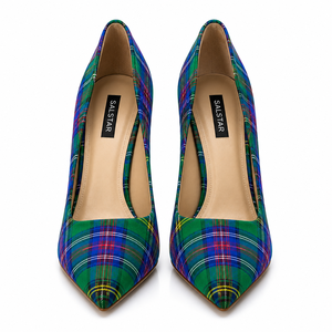 Wholesale Women's Scottish Tartan Plaid Stiletto <b>Heels</b> – Custom Designer High <b>Heel</b> Shoes - Product Image 2