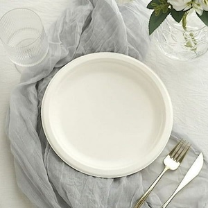 Eco-Friendly Bagasse 6 Inches Natural Fiber <b>Plates</b> Round Design Sustainable Bagasse <b>Disposable</b> <b>Plates</b> Snacks Dishes Compostable - Product Image 1