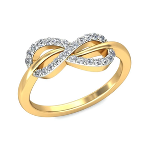 Bague infini en diamant naturel 0,30 ct |   Bague élégante en or jaune 14 carats, design infini, bijoux fins pour mariage et fiançailles, cadeau pour femme - Product Image 3