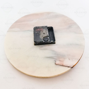 White Wooden Contemporary <b>Mechanical</b> Needle Display Epoxy Resin Portrait Antique Style Environmental Materials Wall <b>Clock</b> for - Product Image 4