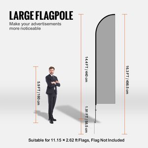 Confezione da 3 pezzi da 16.3 piedi con asta per bandiere con piume per strumenti promozionali - Product Image 3