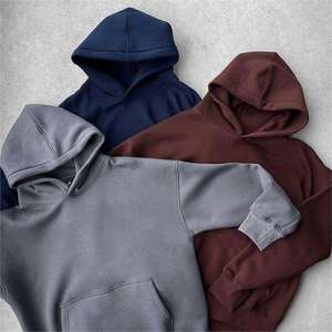 Sudadera con Capucha Extra Grande para Hombre, Color Gris Sólido, Felpa Francesa, Corte Regular, Tejido de Algodón, para Otoño - Product Image 5