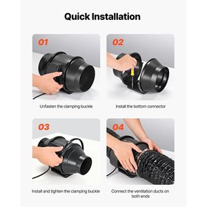 Ventilatore di Scarico Inline Silenzioso da 6 Pollici con Potente Motore AC da 380 CFM 220V, Potenziatore di Ventilazione e Raffreddamento ad Alto Flusso d'Aria, Personalizzabile OEM - Product Image 6