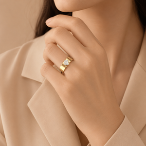 1 CTW Emerald Cut Moissanite Signet <b>Ring</b> Yellow Gold Minimalist Engagement <b>Ring</b> Modern <b>Statement</b> <b>Ring</b> For Women - Product Image 5