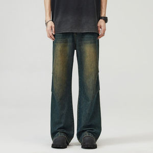 Pantalones Cargo de Mezclilla Anchos de Cintura Alta para Hombre, Estilo Vintage, Holgados, Hip Hop, Skateboard, Ligeros para Invierno - Product Image 3