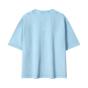 T-shirt personnalisé de luxe pour homme en coton, style streetwear, coupe oversize, col rond côtelé, épaules tombantes, grammage lourd 300 GSM, imprimé sérigraphié - Product Image 2