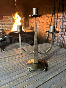 เชิงเทียนเหล็กดัดวินเทจแบบโบราณสำหรับตกแต่งบ้านเชิงเทียนโลหะเทียนสามอันสำหรับคริสต์มาสเทียนอื่นๆ - Product Image 3