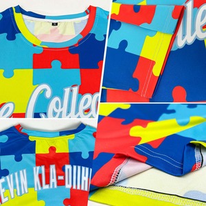 Camiseta Deportiva Personalizada con Estampado de Piezas de Rompecabezas por Sublimación – Camiseta Estilo Jersey con Nombre y Número Personalizados para Venta al Por Mayor - Product Image 3