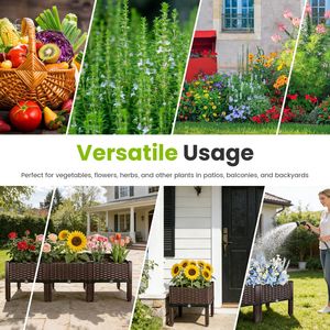 Lightweight PP Material Self-Watering Elevated Garden Bed <b>Planter</b> <b>Box</b> 3 Size Options for Convenient Flower Pot <b>Planter</b> Container - Product Image 5