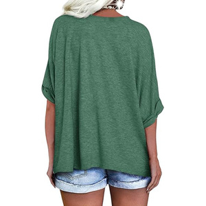 T-shirt unisexe oversize à manches courtes et épaules tombantes, couleur unie, col rond, coupe ample, en coton tricoté respirant et écologique, 220g - Product Image 5