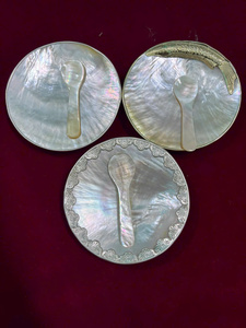 ถาดเปลือกหอยมุกทรงรีขอบทอง งานฝีมือธรรมชาติ ของตกแต่งบ้าน - Product Image 3