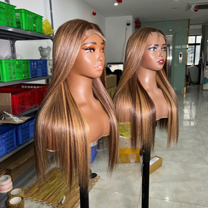 วิกผมมนุษย์แบบเต็มสีผสมสีเปียโน AZ08ทรงตรงกระดูกกระจก - Product Image 2