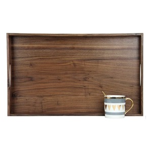 Plateau de service en bois de qualité supérieure, fait main, pour petit-déjeuner, thé, café, ou comme plateau décoratif pour ottoman - Product Image 1
