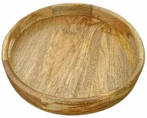 Plateau de service rond en bois, best-seller, motif zèbre peint à la main, avec poignées, vaisselle nordique - Product Image 5