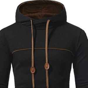 Nouvel arrivage : Sweat à capuche zippé épais pour homme, en polaire unie brodée, élégant avec design audacieux - Product Image 5